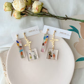 little people funky earrings - quirky earrings - fun earrings dangle - miniature earrings - unique earrings dangle